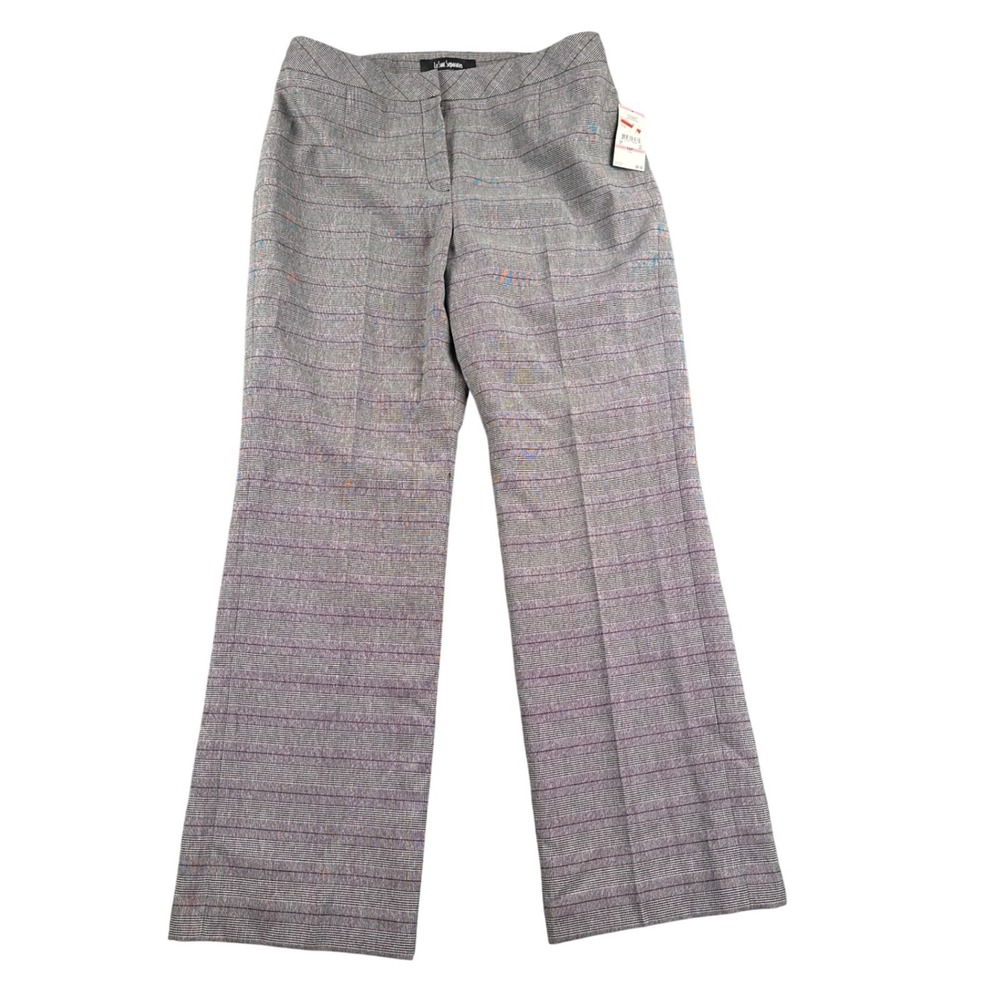 Le Suit Separates Women's Gray Red Plaid Career Dress Pants‎ Trousers 349